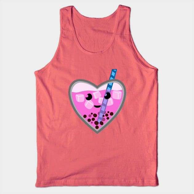 Pink Bubble Tea Love Tank Top by SubtleSplit